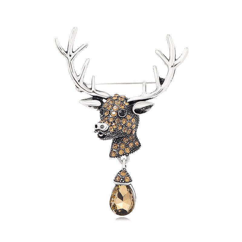 Diamond Flamingo Brooch Bee Giraffe Lobster Small Fish Puppy Spider Deer Head Pendant Corsage