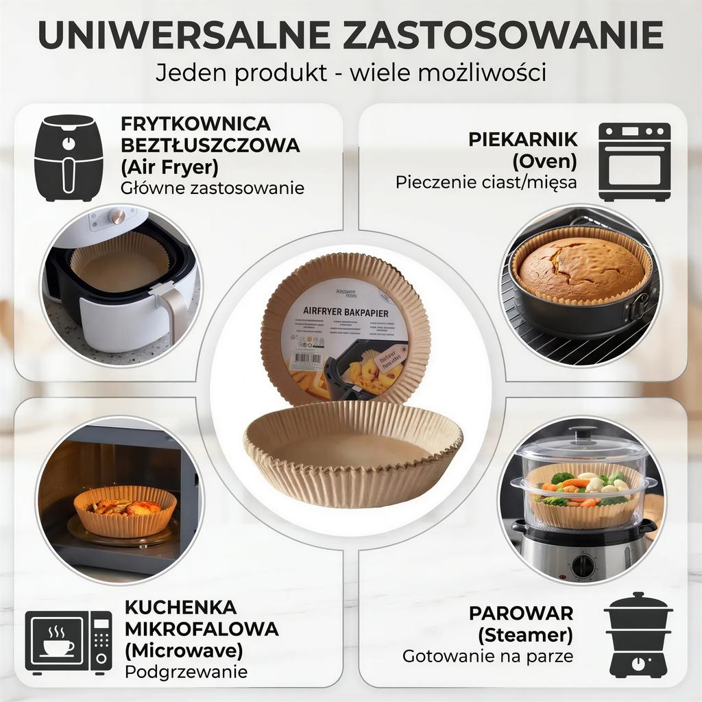 BAKING INSERT FOR FAT-FREE FRYER 25CM 50 PCS PAPER Ø20cm