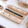 Wood Rectangle Shape Jewelry Tray With French Velvet Lining Ring Holder Earrings Bracelet Display Plate Jewellery Storage Stand
