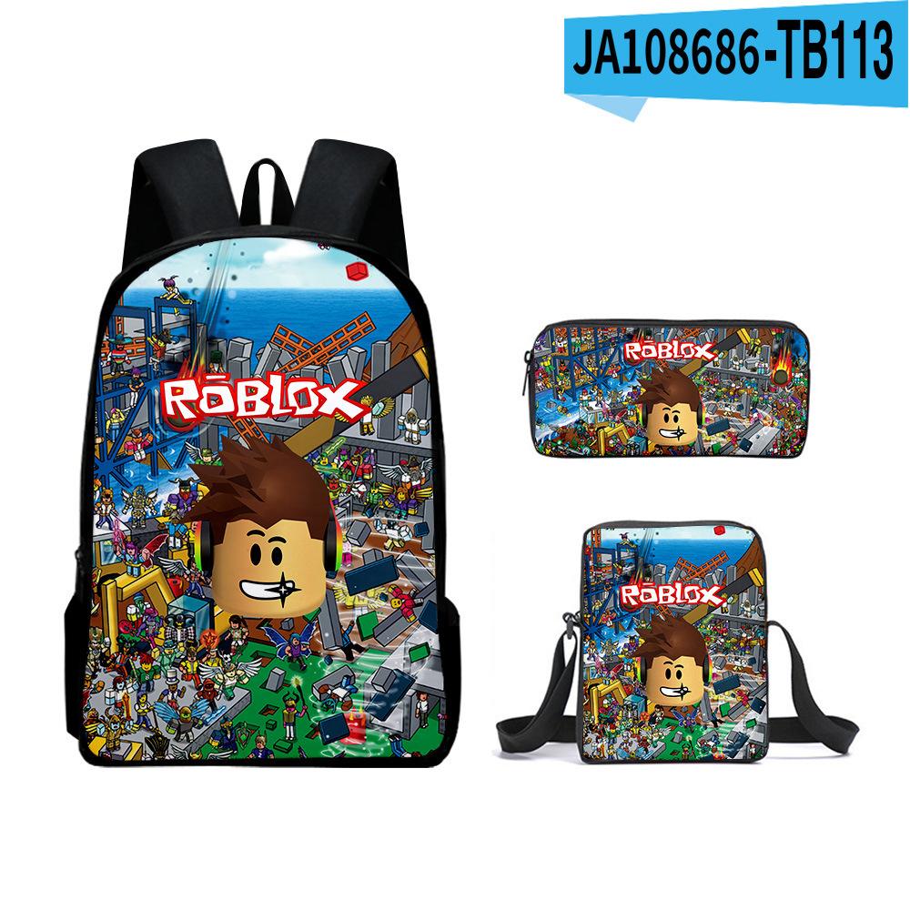 ROBLOX Blox Fruits Grund- und Sekundarschule Schultasche Kinderrucksack Rucksack mit großem Fassungsvermögen Umhängetasche Federmäppchen