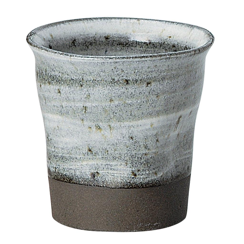 Sohogama Pottery Tumbler White Soba Brushed Wide Mouth Cup 380cc 350-07-233