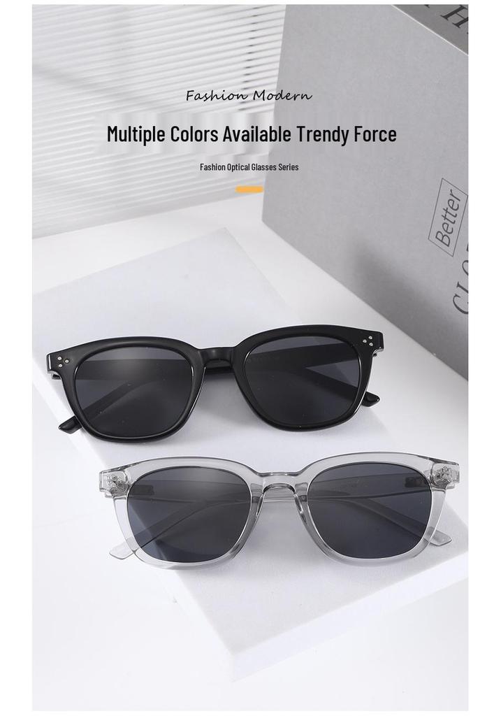 2026 Bare-faced High-Grade Studded Square Sunglasses for Men & Women - Fashionable & Slimming UV Protection Style 3370