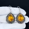 Citrine Gemstone Earrings, 925 Sterling Silver Earrings, Silver Earrings For Gift, Citrine Dangle Drop Earrings For Valentine's Day Gifts
