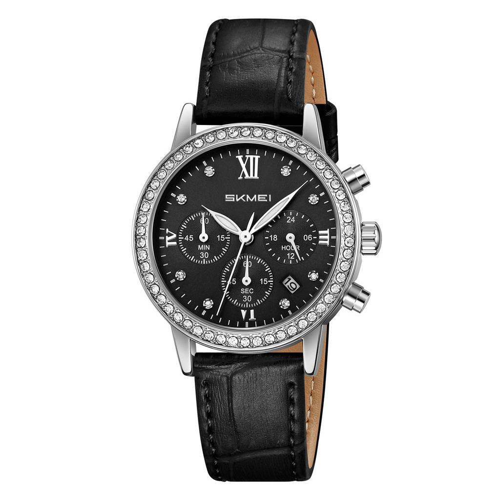 New women's watch high-value quartz watch multi-function three-eye six-hand chronograph watch