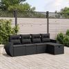 Vidaxl 5-Cz. Set da Salotto per Giardino, Cuscini, Rattan Nero PE