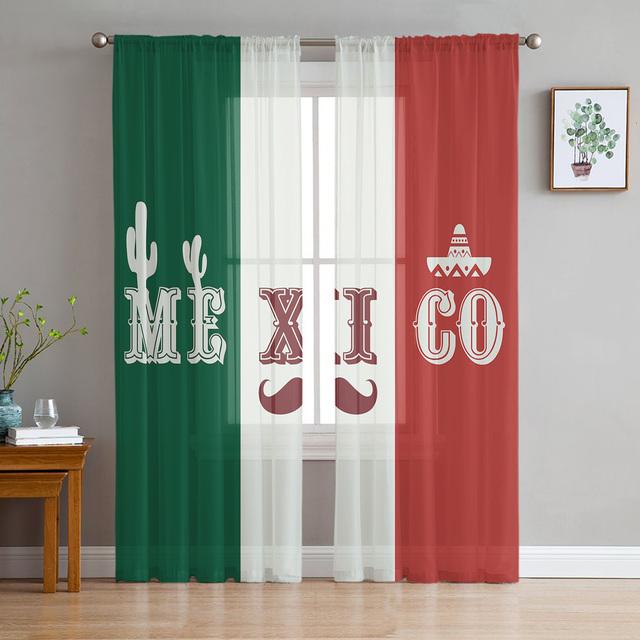 Haiti Ulusal Bayrak Günü Tül Perdeler Oturma Odası İçin Şeffaf Perdeler Yatak Odası İçin Mutfak Pencere Perdesi