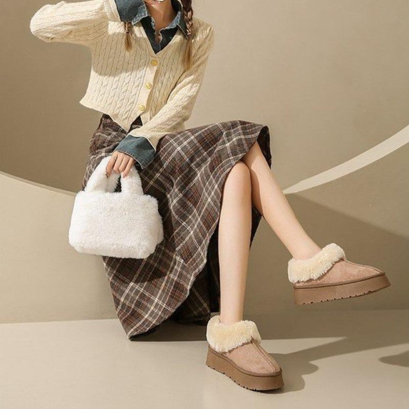 Neue Winterstiefel mit dicker Sohle, Baumwollschuhe, Pelzstiefel, Damen-Brot-Schuhe