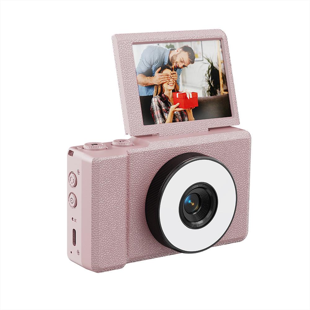 Cross-Border Flip Screen Mirrorless CCD Digital Camera with HD Video, 5MP, and LED Fill Light.