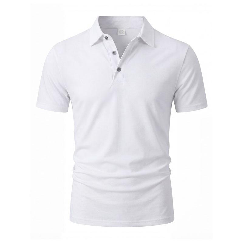 Summer New Style Lapel Daily Casual POLO Shirt Fashionable Men's Solid Color Short-sleeved T-shirt