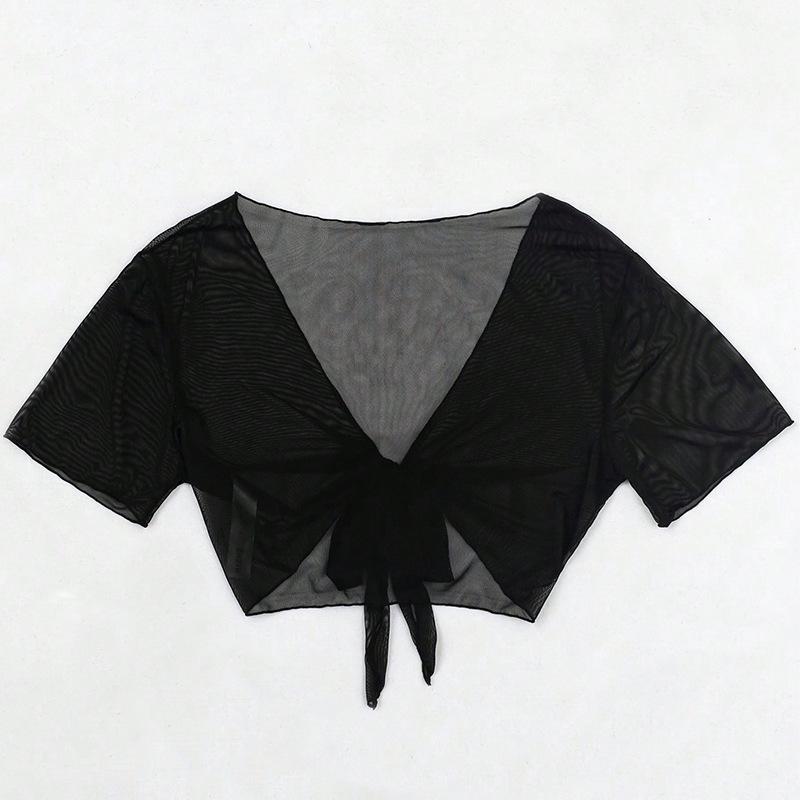 2024 Dámský síťovaný přehoz Jednobarevný bikiny top