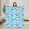 Cute Sharks Blankets Quality Warm  Throw Blanket Autumn Travel Office Couch Chair Sofa Bed Novelty Bedspread