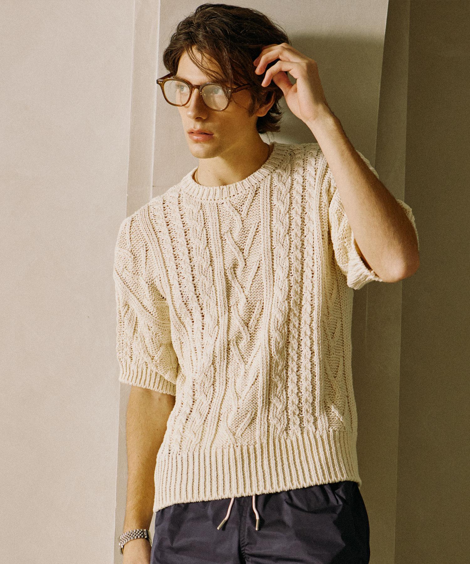 Wave Seoul Oversized Short Sleeve Knit Ivory Ivory/L