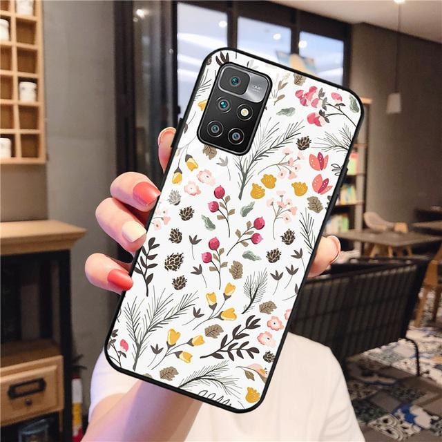 Redmi 9 Fall für Xiaomi Redmi 10 Fall Gehärtetes Glas Abdeckung Redmi 9a 9c Nfc 8a 8 7a 6a Hinweis 8 9 10 Pro Zurück Feder Gemalt Coque