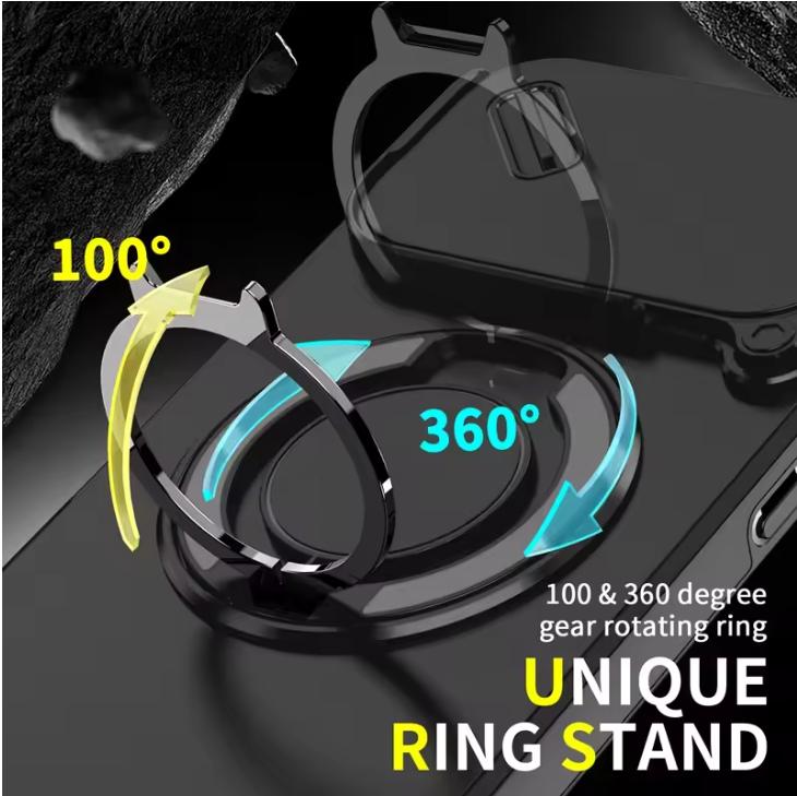 Ochranné pouzdro na telefon s magnetickým kroužkem a stojánkem, odolné proti nárazům, pro iPhone 17Air 17Pro 17 Pro Max, oranžové, s krytem na fotoaparát