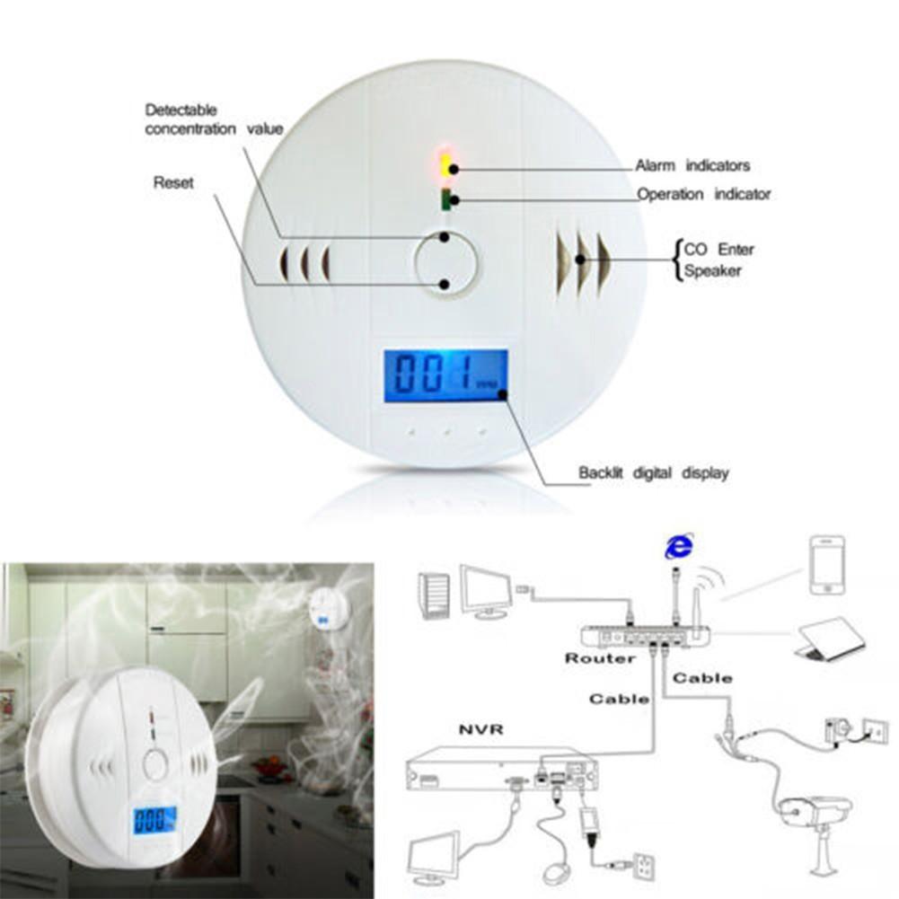 LCD Combination CO Sensor Carbon Monoxide Gas Detector Alarm Operated KTY