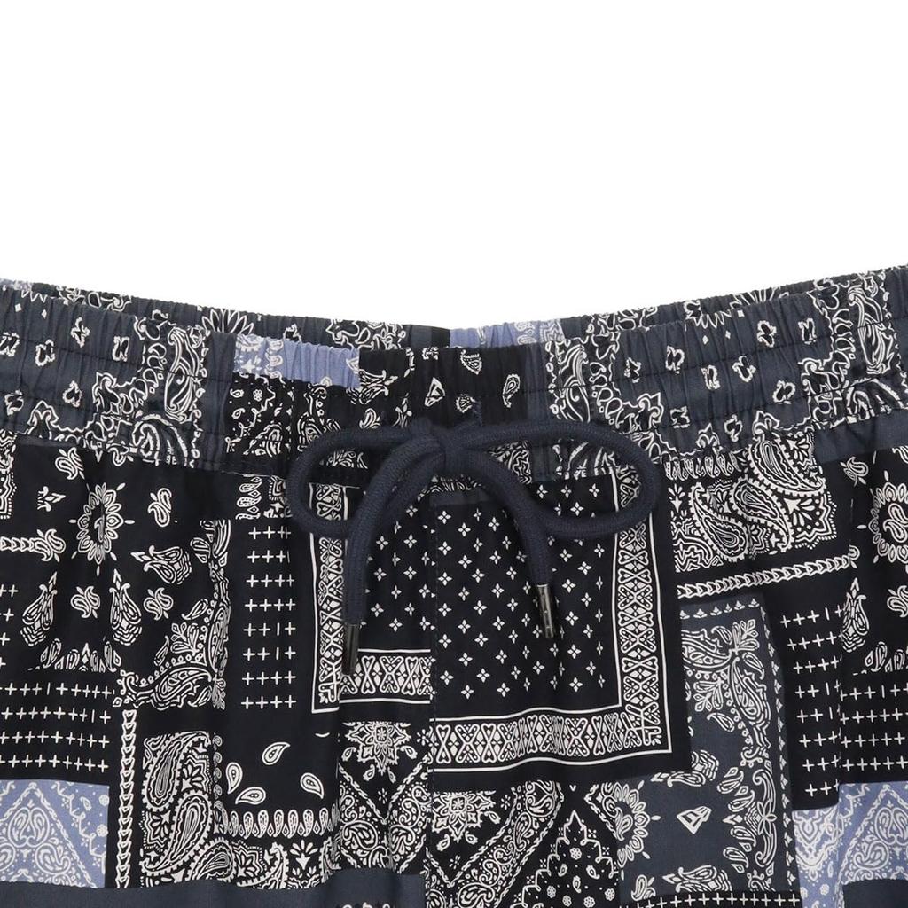 New Era Apparel Easy Shorts Bottoms Navy Paisley Pattern Oriental Design Unisex Mens Womens Size L Streetwear 14856741