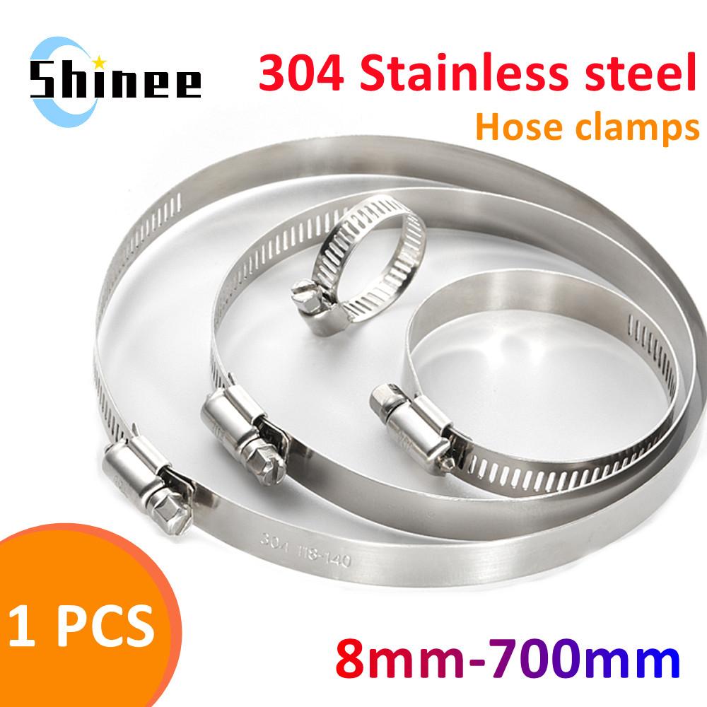 

1pcs 8mm-700mm Pipe Hose Clamps Stainless Steel Hoop Clamp Automotive Car Fuel Pipe Tube Clip Hardware Spring Water Plumbing 8-12mm