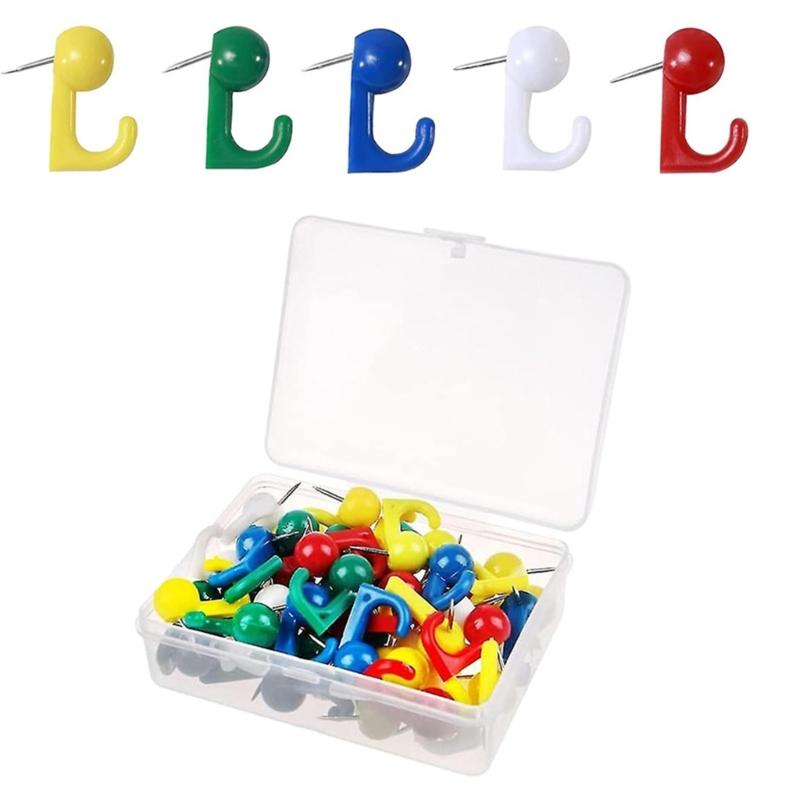 30/50 Pcs Push Pin Picture Hooks Decorative Thumb Tacks Picture Hanging Nails Bulletin Board Hooks for Hanging