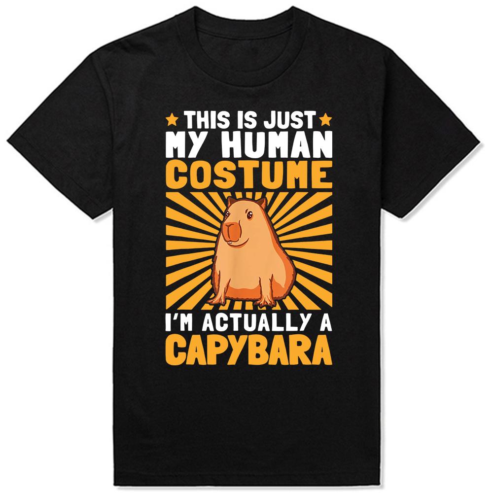 Retro Lustiges Capybara Don't Worry Be Capy T-Shirts Sommer Grafik Baumwolle Streetwear Kurzarm Geburtstagsgeschenke T-Shirt Männer