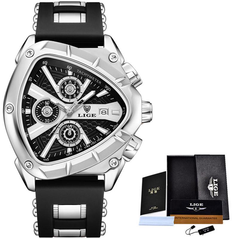 Business Sport Men's Quartz Wristwatches Fashion Military Silicone Watch for Men Waterproof Date Chronograph Montre Homme