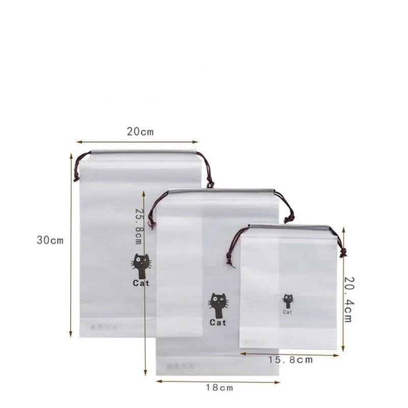 3pcsset Household Matte Plastic Bag Drawstring Storage Bags ClothesShoe Suitable Outdoor Travel Storage Pouch Packaging Baging 1000₽