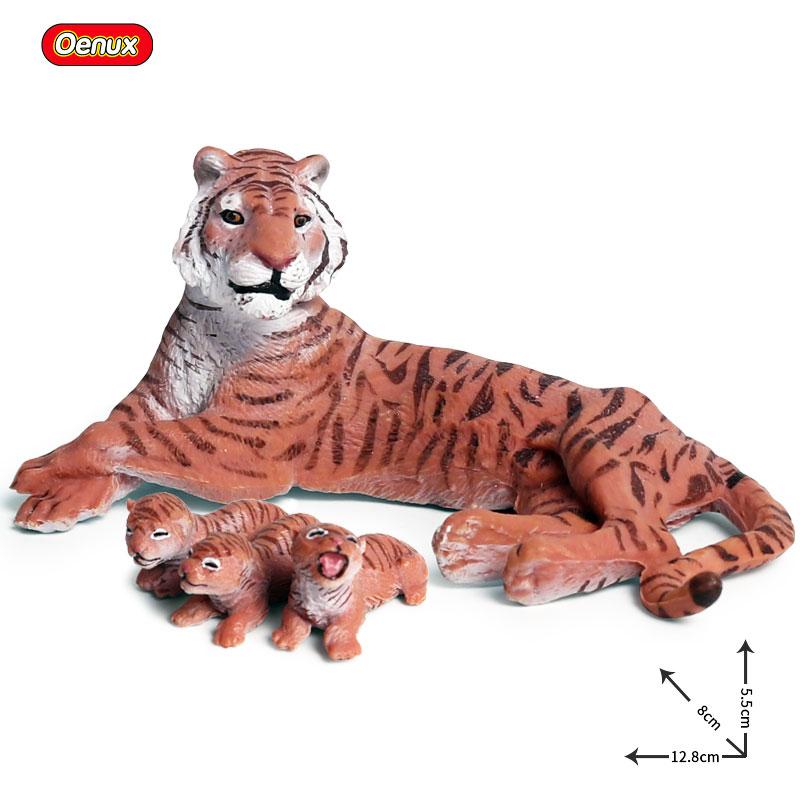 Oenux Original African Wild Animals Simulation Savage Bengal Tiger Siberian Tiger White Tiger Lion PVC Model Educational Toys