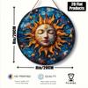 Iron Sheet Art Abstract Sun Moon Round Wall Decor 8x8 Inches 2D Flat Metal Painting Home