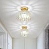 Modern Mini Ceiling Light  European Style E27 Iron Semi Flush Mount for Home Gold Luxury Crystal Ceiling Lamp