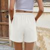 Women's Fashionable Casual Comfortable Wide-Leg High-Waisted Elastic Waist Drawstring Shorts
