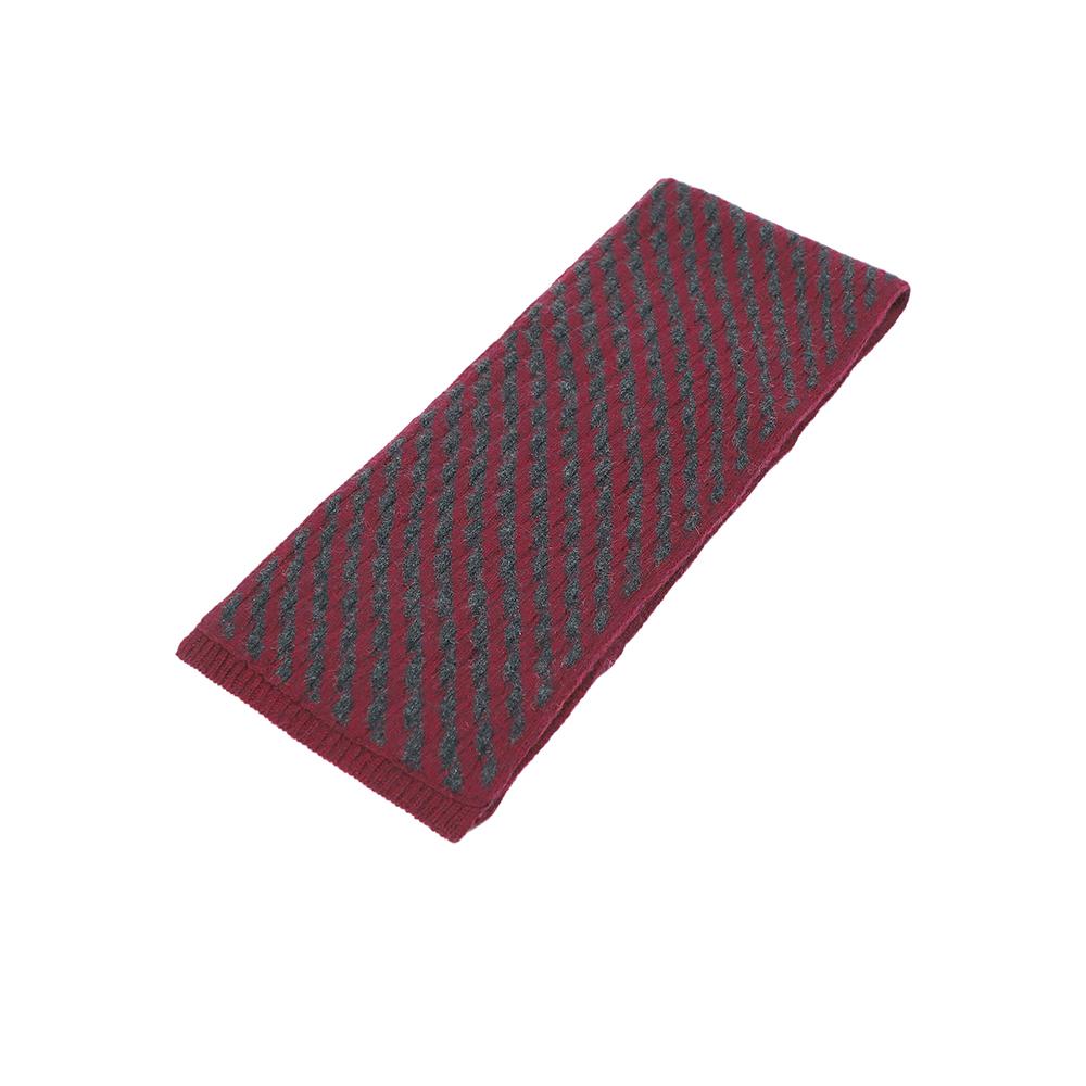 NOTIG 100% Cashmere Petit Tunnelhole 3D Weave Scarf Red_Olw1Acf2104R1