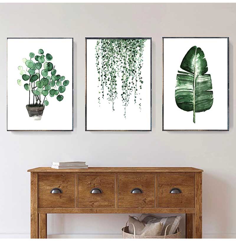 Picture Wall Art Canvas Paintings Home Decoration Nordic Art Tropical Plants Scandinavian Poster Green Leaves Decorative