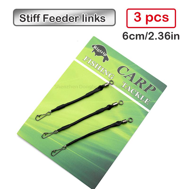 3 piezas Accesorios para Pesca de Carpas Enlaces Rígidos para Alimentador 6/8cm Cable de Acero Engarzado Para Pesca Un Montaje de Corriente Libre Terminales