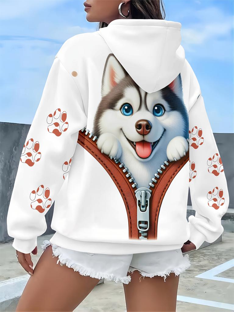 3D digital print long sleeve fashion women's clothing Santa Claus women's hoodie fashionable casual red Christmas hoodie with hood long sleeves