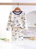 Children's Korean Style Thermal Velvet Pajama Set - Boys & Girls Warm Autumn Shirt and Pants