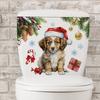 Christmas Scene Decoration Sticker Supplies Toilet Bedroom Sticker Creative Dog Cartoon Waterproof Stickers House Decoration