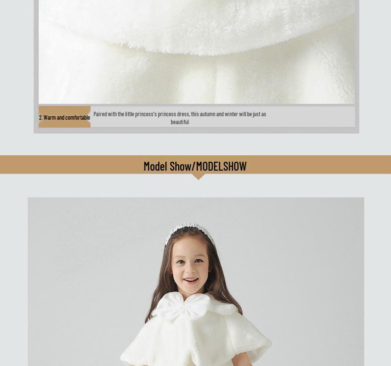 Children's Wool Cape Shawl Cloak - Autumn/Winter Outerwear for Girls