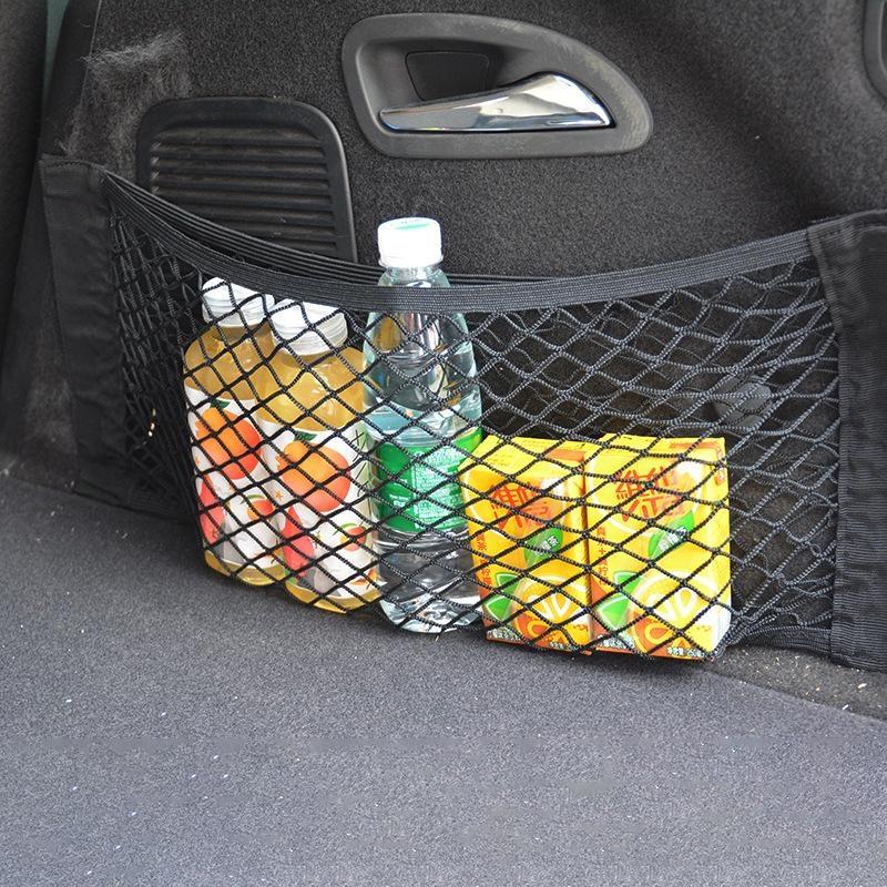 Car Trunk Double-layer Mesh Pocket Storage Mesh Bag Car Back Rear Trunk Organizer Vehicle Supplies