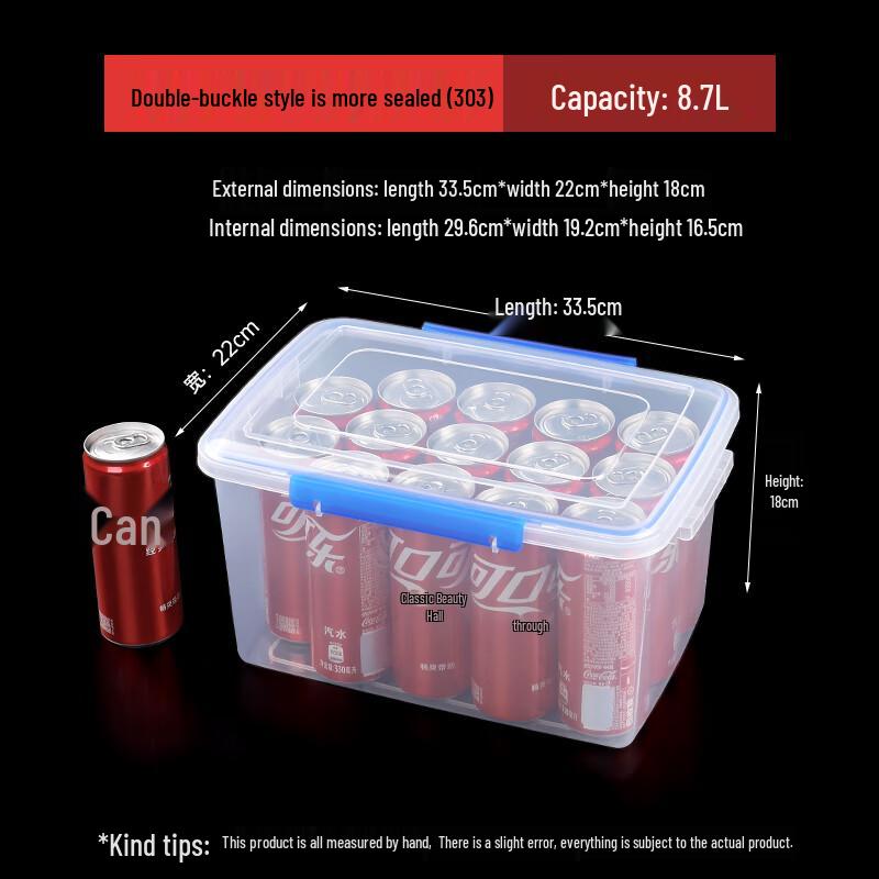 

Transparent Refrigerator Food Storage Box with Double Buckles