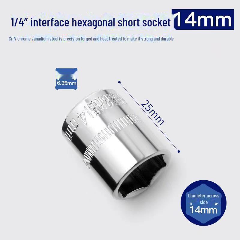 Xiaofei 1/4-Zoll-Sechskant-Steckschlüsselsatz: 6,3 mm – 14 mm Ratschenschlüssel für Autoreparaturen