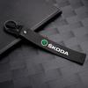 WOHE7 Car Logo Keychain Key Ring Chain Pendant Gifts For Skoda Octavia Kodiaq Fabia Karoq Superb Rapid Felicia RS Hubcap Accessories