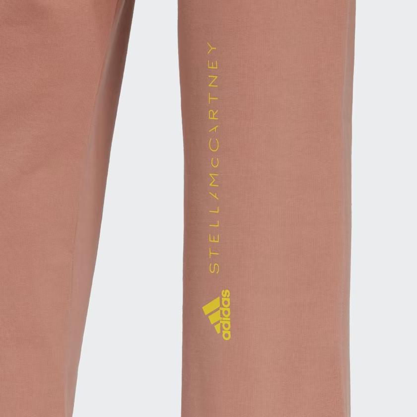 Adidas X Stella McCartney Collaboration Logo Print Drawstring Fitted Sports Pants Women Pants Pink IB5879