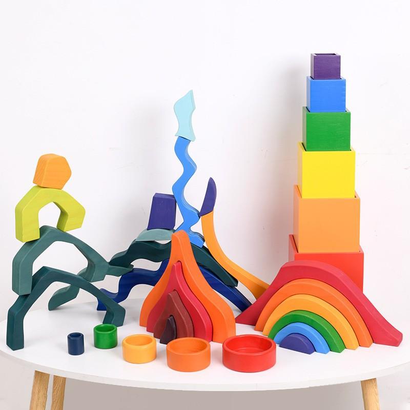Children's Wooden Beech Small House Decoration Toys