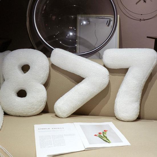 Alphabet Letter Shape Pillow PP Cotton Filled Car Seat Cushion Soft Fabric
