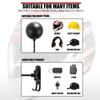 1/2Pc Wall Mounted Helmet Holder Stainless Steel 180° Rotation Motorcycle Rack with Double Hook Bike Helmet for Bicycle Helmets