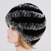 Lady Winter 100% Natural Real Rex Rabbit Fur Hat Women Soft Rex Rabbit Fur Cap Warm KnittedHats