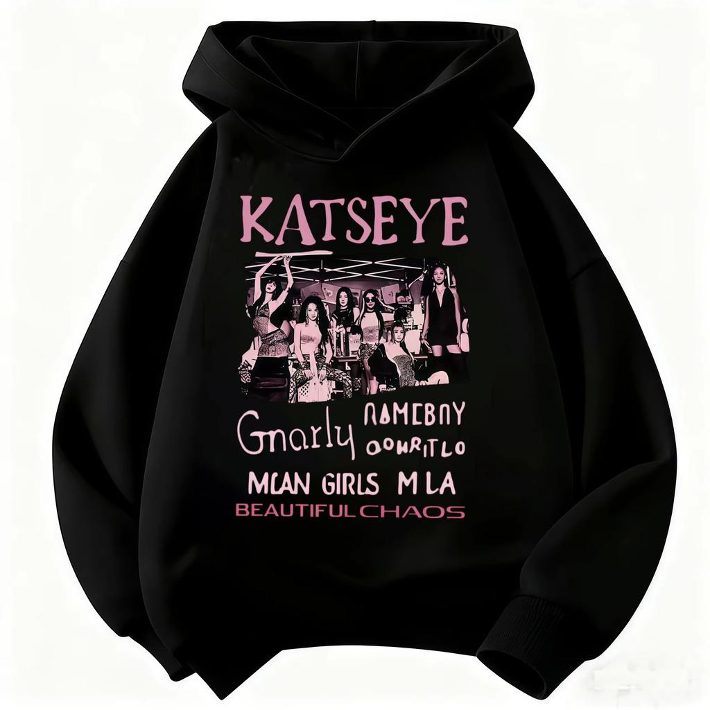 2026 Katseye Idol Printed Children'S Hooded Sweatshirt, Unisex, Harajuku Style Casual Style, Children'S Street Style Clothing