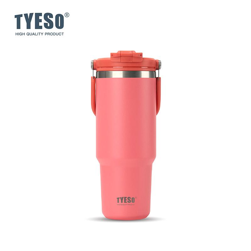 

Tyeso 750ML Vacuum Flasks Handle Vacuum Cup Dual-Drink Coffee Mug Stainless Steel Ice Cup Car Bottle Hot Cold Retention 750ML красный