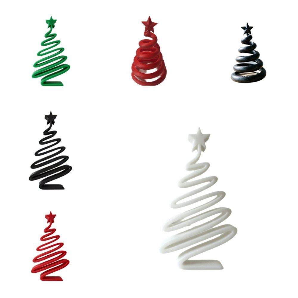Spiral Shape Desktop Decoration 3D-Printed Xmas Ornaments Unique Christmas Tree Ornament Gift Idea