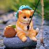 Small Fishing Cats Decoration Miniature Resin Animal Figure for Living Room Study or Office Use Balcony Ornament