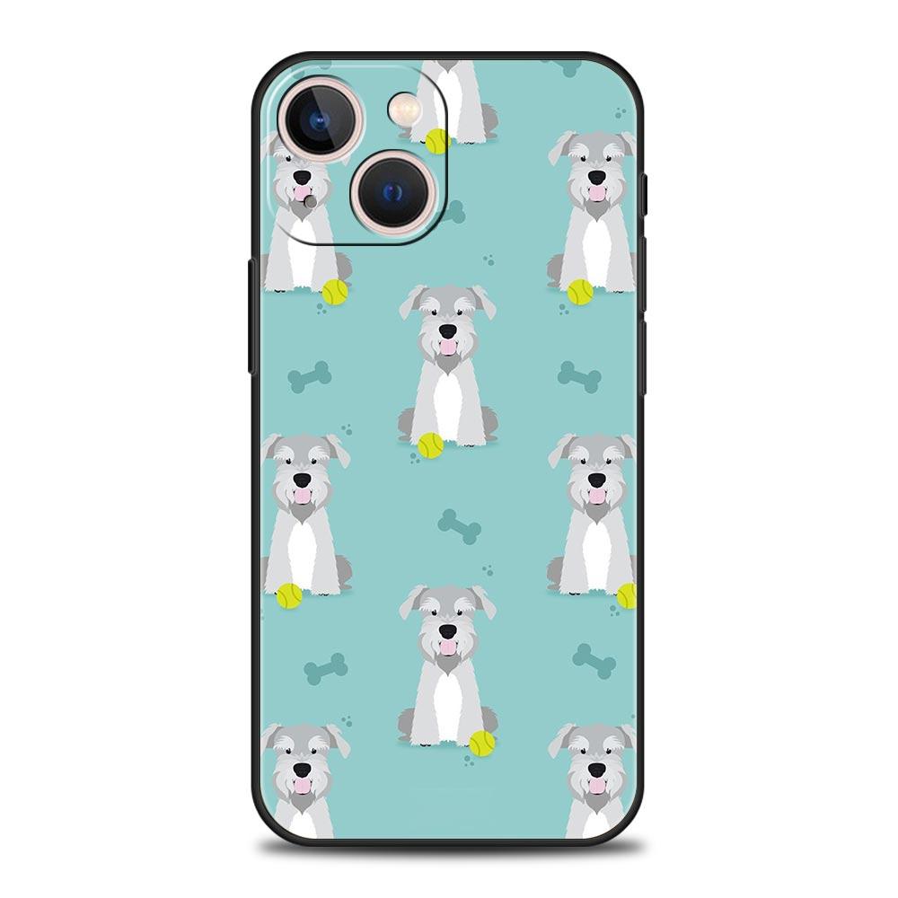 

Мультяшная собака Шнауцер Чехол для телефона iPhone 16 13 15 14 12 11 Pro MAX XR X SE XS 7 8 Plus Мягкий ТПУ Чехол-оболочка iPhone XR